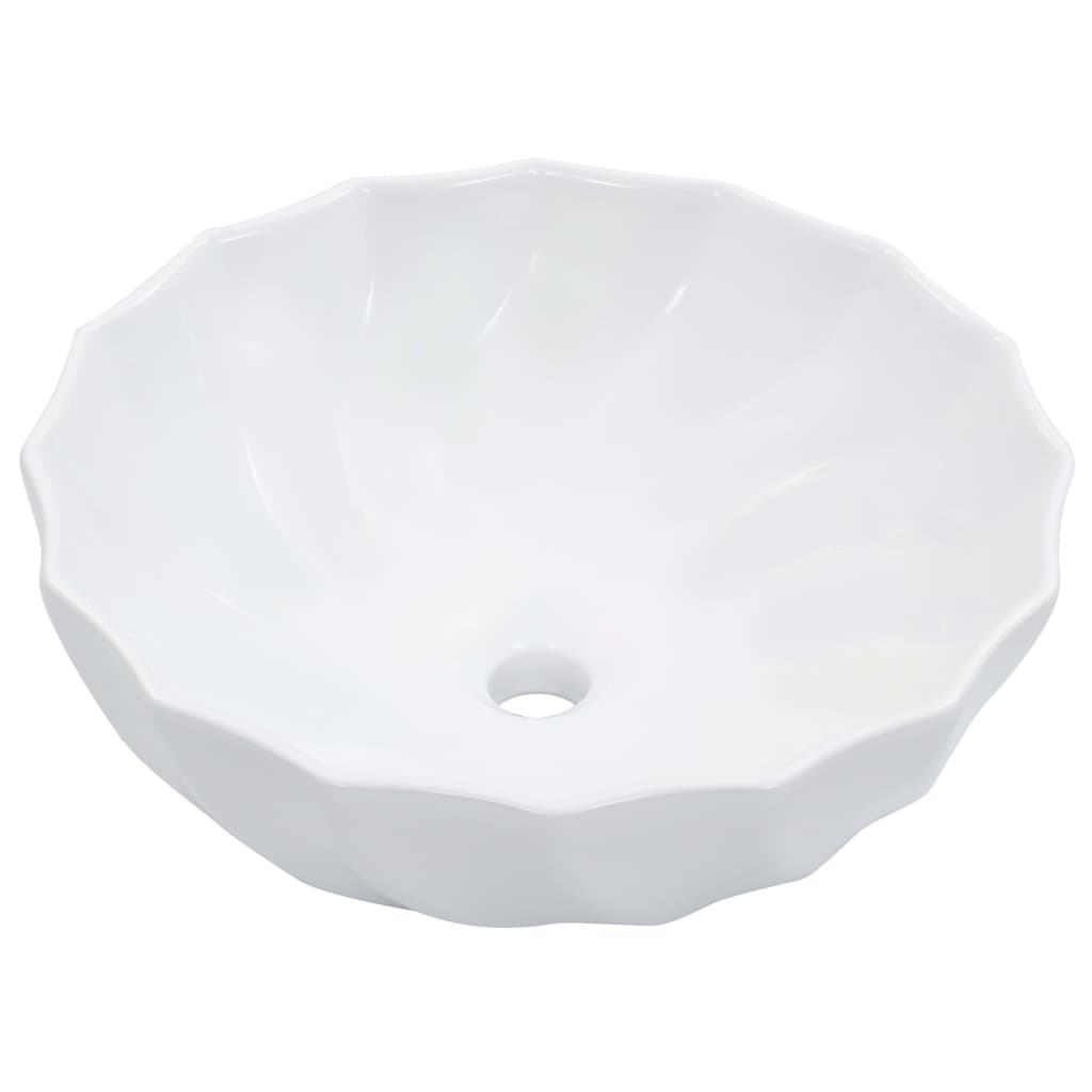 VIDAXL WASCHBECKEN 46x17 cm Keramik Weiß