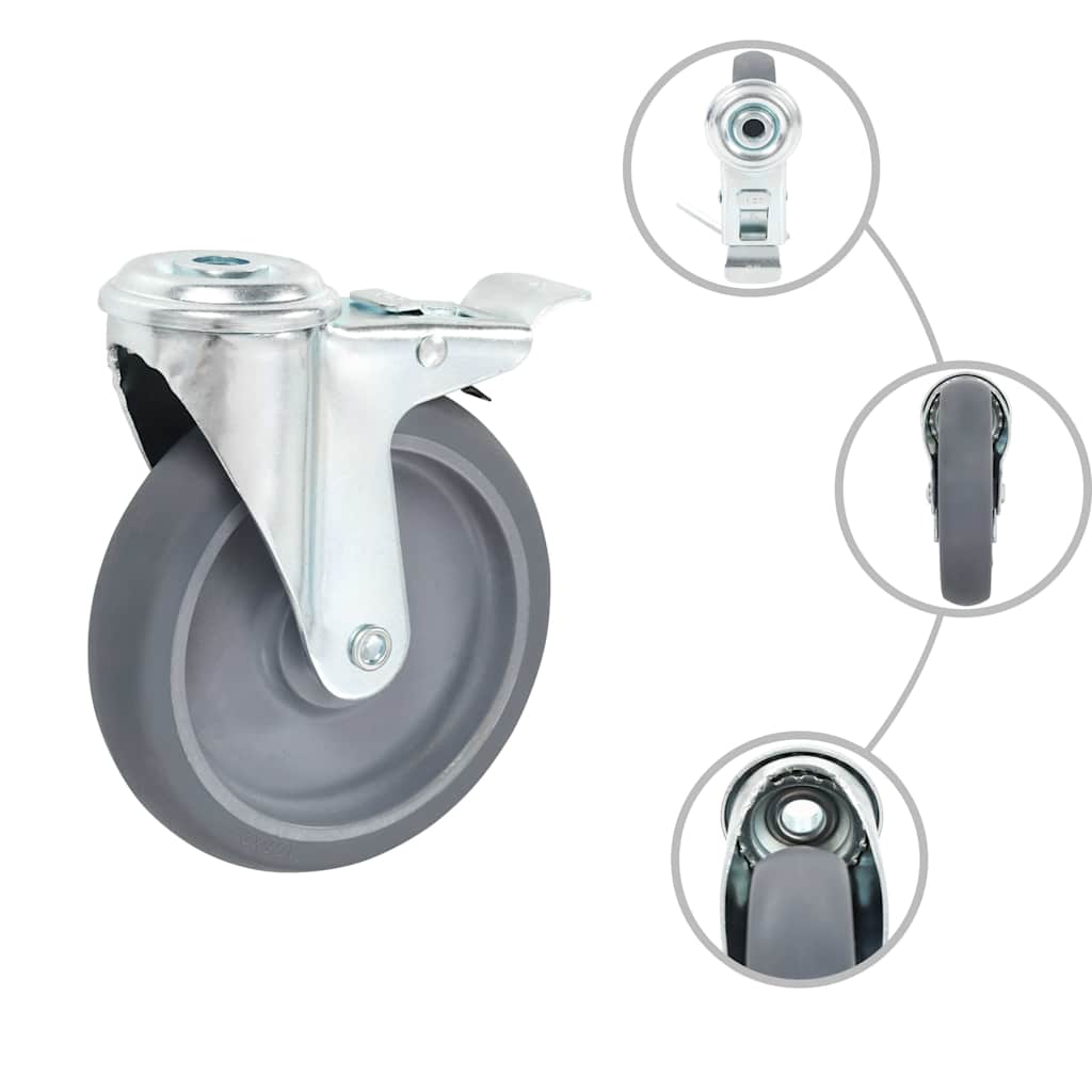 VidaXL-Rollen mit Befestigungslöchern, 4 Stück, 125 mm