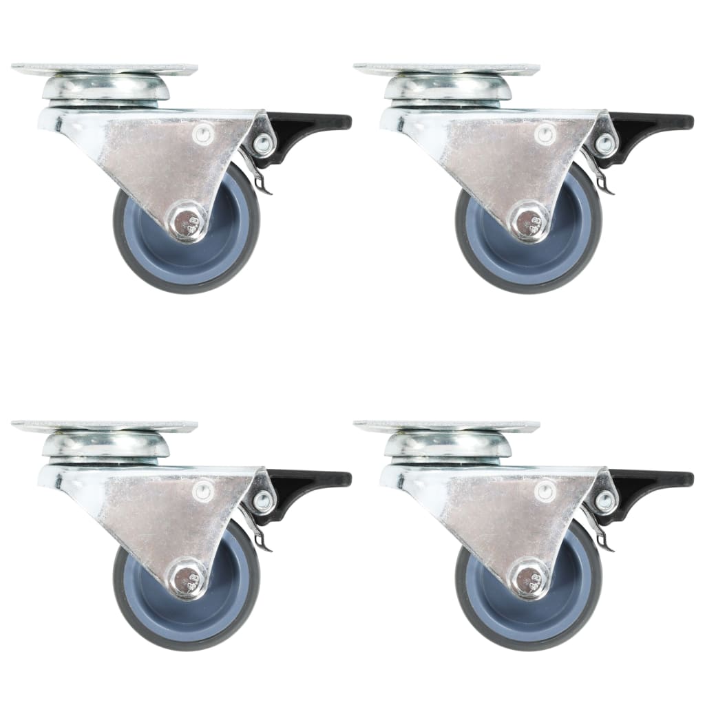 VidaXL Doppellenkrollen mit Doppelbremsen, 4 Stück, 50 mm