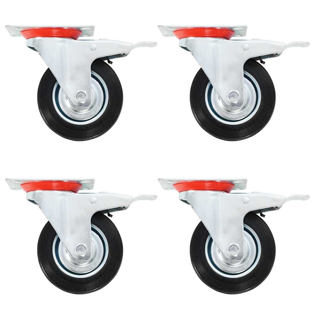 VidaXL Lenkrollen mit Doppelbremsen, 4 Stück, 100 mm