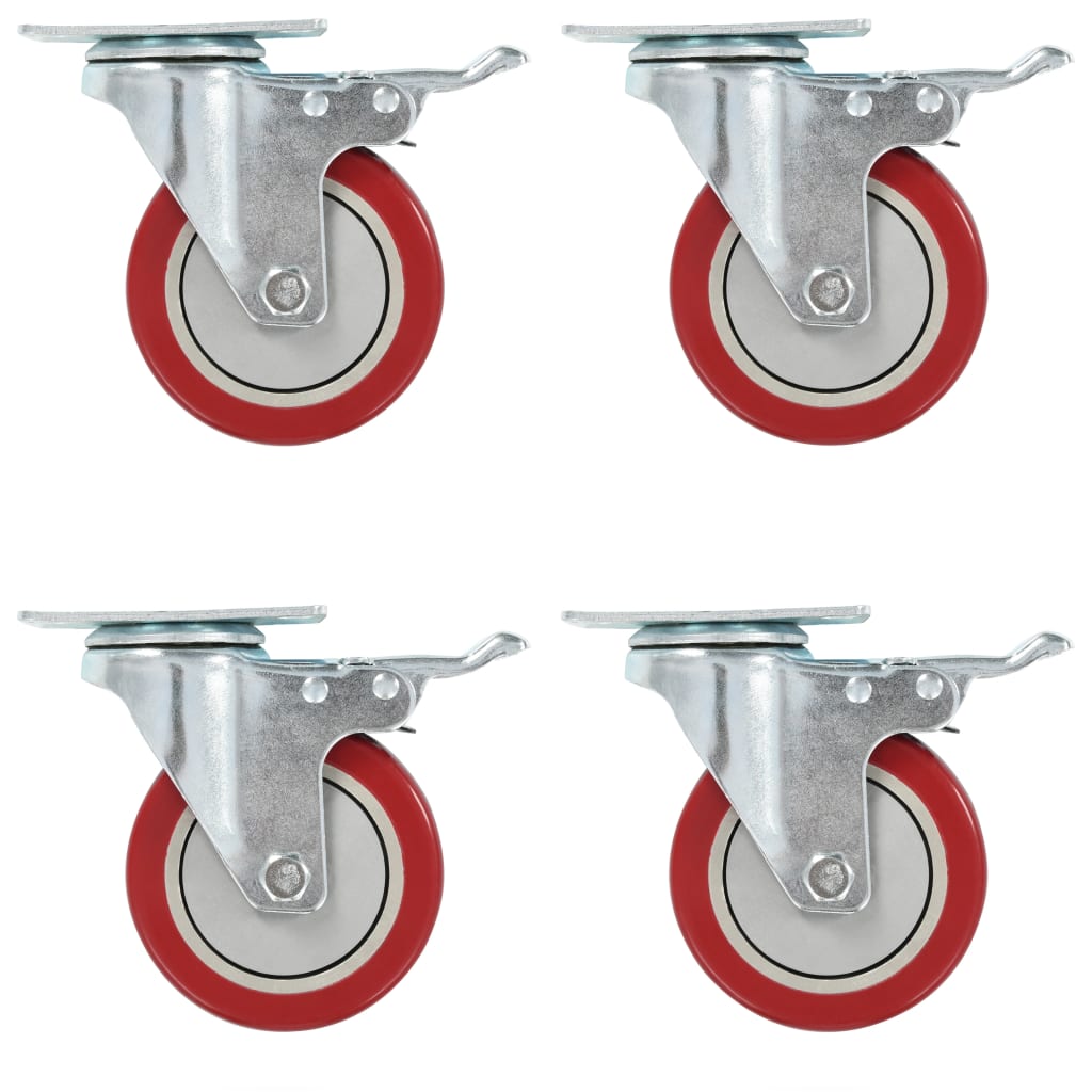 VidaXL Lenkrollen mit Doppelbremsen, 4 Stück, 100 mm