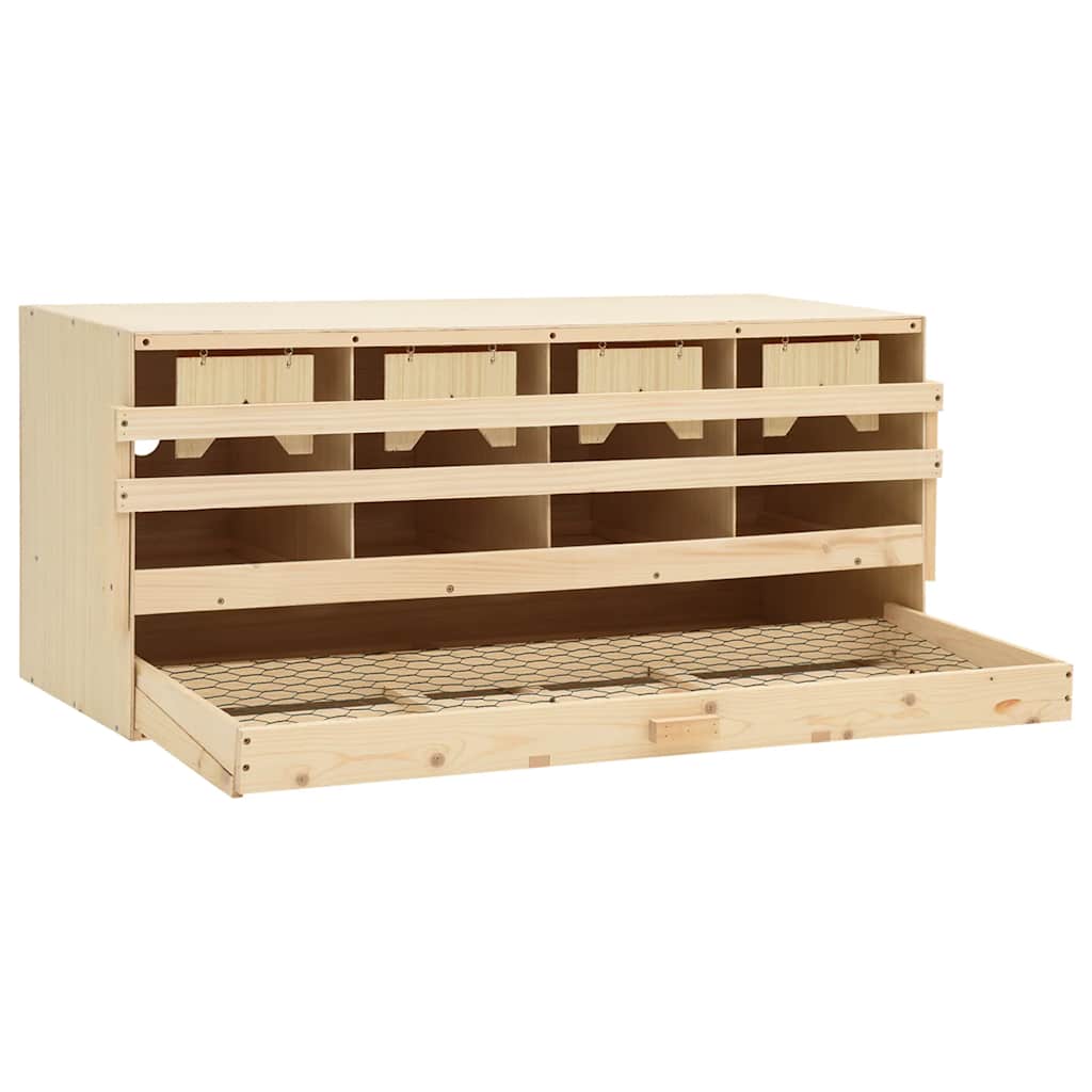 Vidaxl kippenlegkast 4 compartimenten 106x40x45 cm massief grenenhout