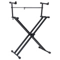 Vidaxl keyboardstandaard x-frame dubbel versterkt zwart
