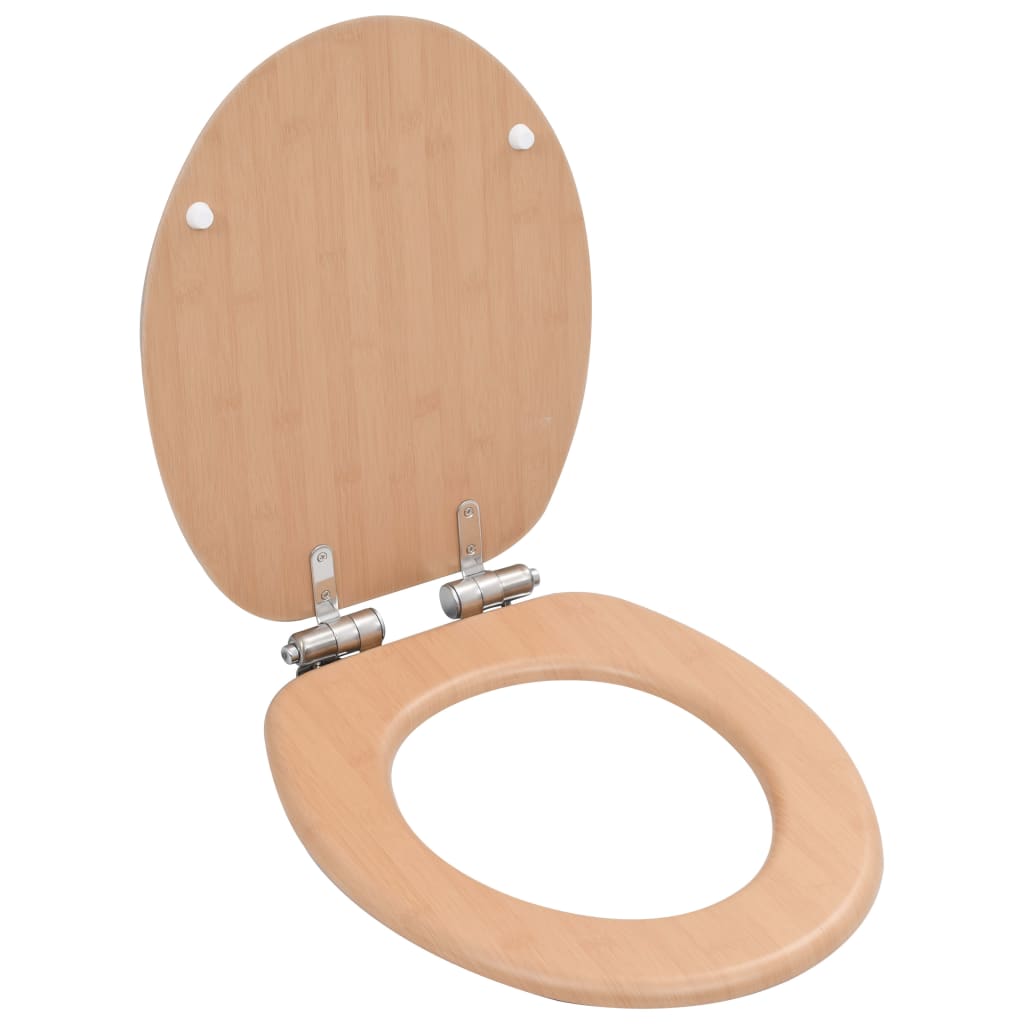 VidaXL WC-Sitz mit Soft-Close-Deckel, Bambus-MDF