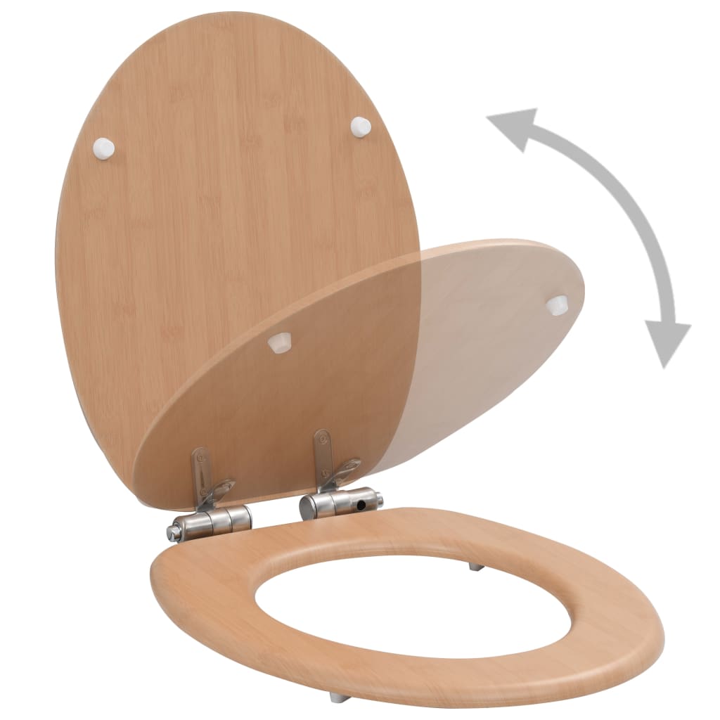 VidaXL WC-Sitz mit Soft-Close-Deckel, Bambus-MDF