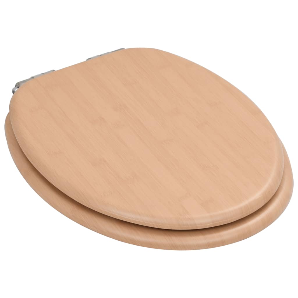 VidaXL WC-Sitz mit Soft-Close-Deckel, Bambus-MDF