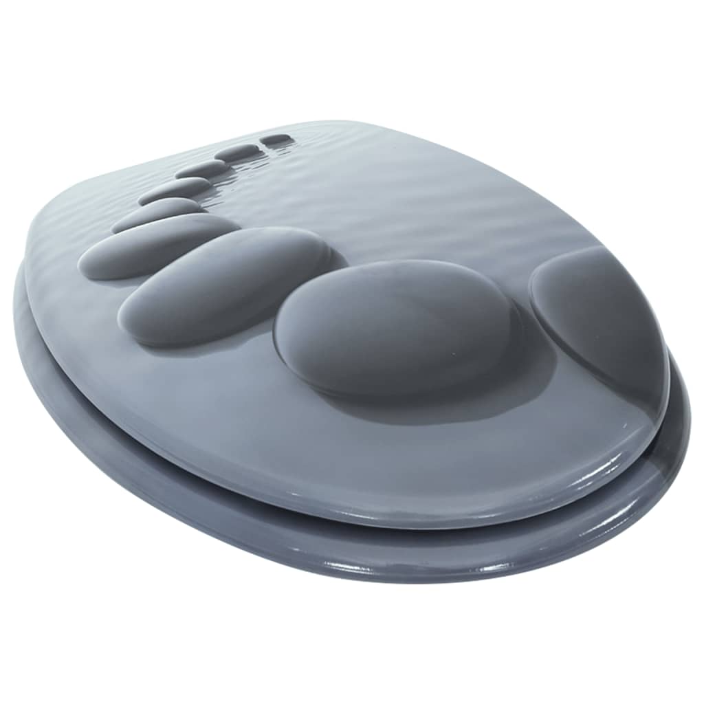 VidaXL WC-Sitz mit Soft-Close-Deckel, Stein-MDF
