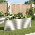 Vidaxl plantenbak verhoogd 240x80x81 cm gegalvaniseerd staal zilver