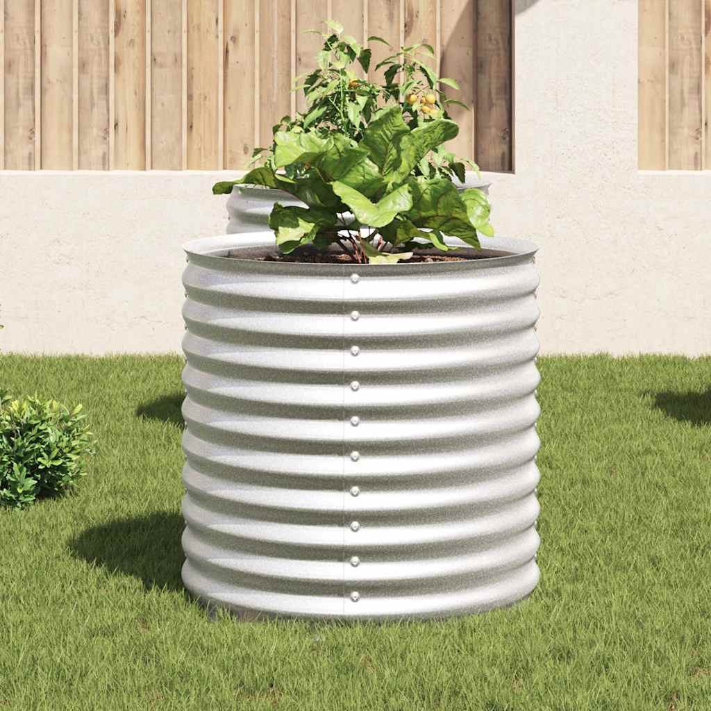 Vidaxl plantenbak verhoogd 80x80x81 cm gegalvaniseerd staal zilver