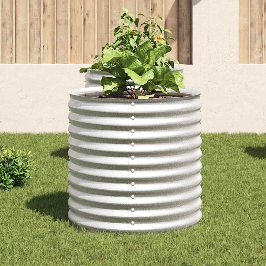 Vidaxl -Pflanzer erhöht 80 x 80 x 81 cm verzinkter Stahl Silber