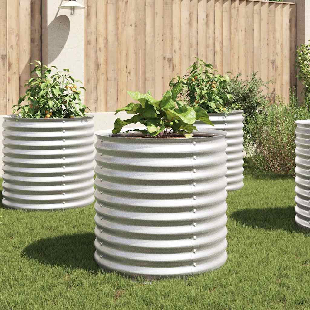 Vidaxl plantenbak verhoogd 80x80x81 cm gegalvaniseerd staal zilver