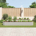 Vidaxl plantenbak verhoogd 400x80x44 cm gegalvaniseerd staal zilver