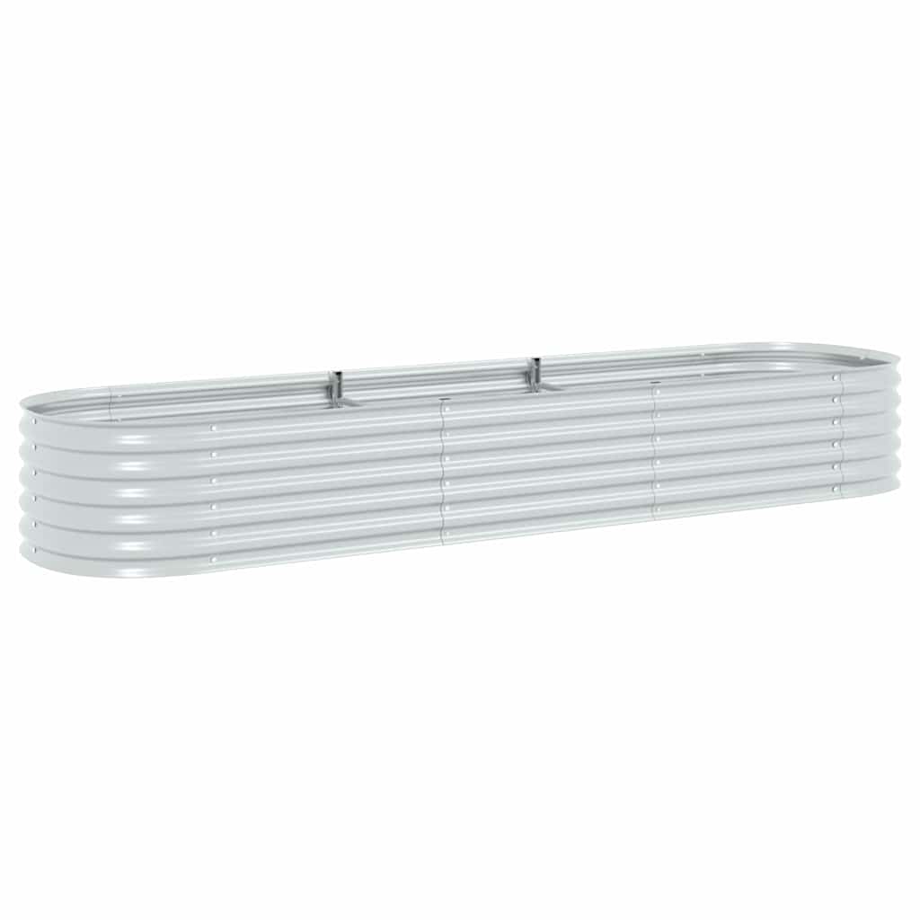 Vidaxl plantenbak verhoogd 320x80x44 cm gegalvaniseerd staal zilver