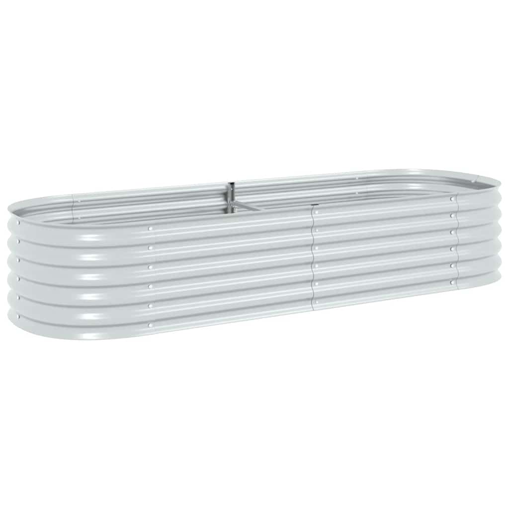 Vidaxl -Pflanzer erhöht 240 x 80 x 44 cm verzinkter Stahl Silber