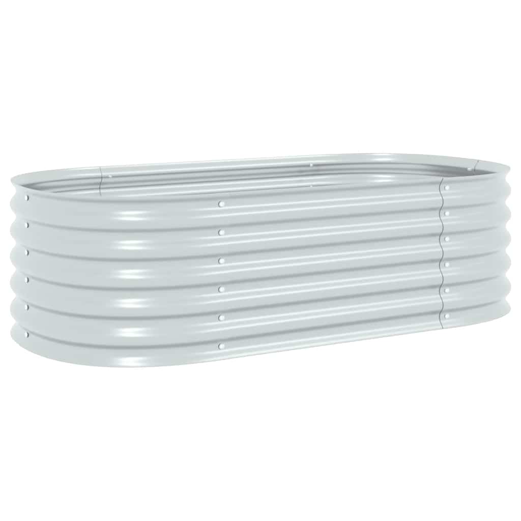 Vidaxl -Pflanzer erhöht 160 x 80 x 44 cm verzinkter Stahl Silber