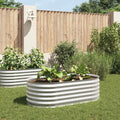 Vidaxl -Pflanzer erhöht 160 x 80 x 44 cm verzinkter Stahl Silber