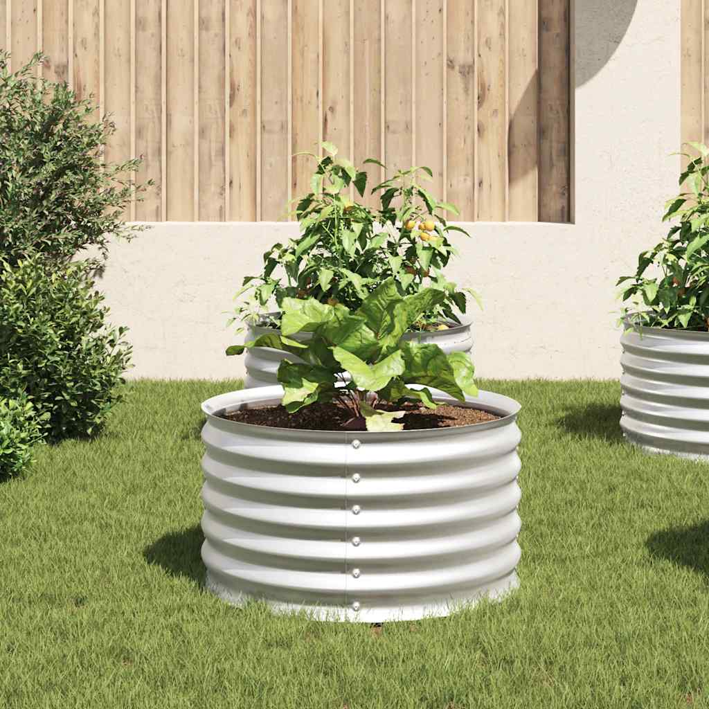Vidaxl plantenbak verhoogd 80x80x44 cm gegalvaniseerd staal zilver