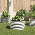 Vidaxl plantenbak verhoogd 80x80x44 cm gegalvaniseerd staal zilver