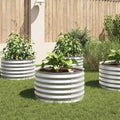 VIDAXL -Planzer eingefügt 80 x 80 x 44 cm verzinkter Stahl Silber