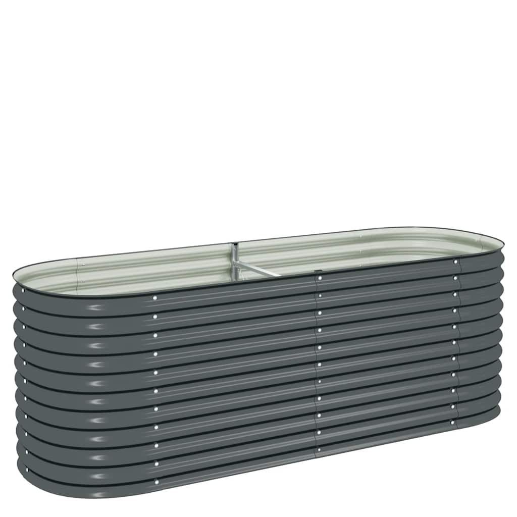 Vidaxl -Pflanzer erhöht 240 x 80 x 81 cm verzinkt Stahlgrau