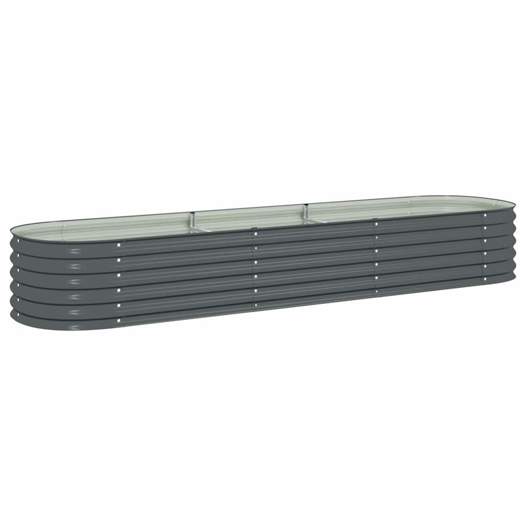 VIDAXL -Planzer eingefügt 320x80x44 cm verzinkter Stahl grau