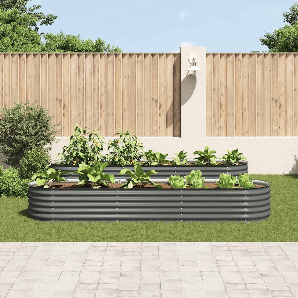 VIDAXL -Planzer eingefügt 320x80x44 cm verzinkter Stahl grau