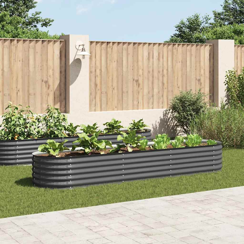 VIDAXL -Planzer eingefügt 320x80x44 cm verzinkter Stahl grau