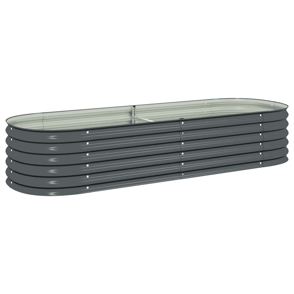 VIDAXL -Planzer erhöht 240 x 80 x 44 cm verzinkt Stahlgrau