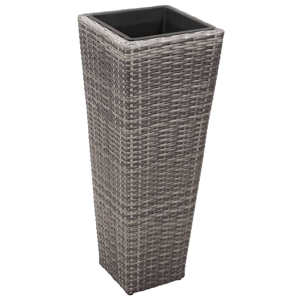 VIDAXL -Planzer erhöht 3 St. Poly Rattan Grau