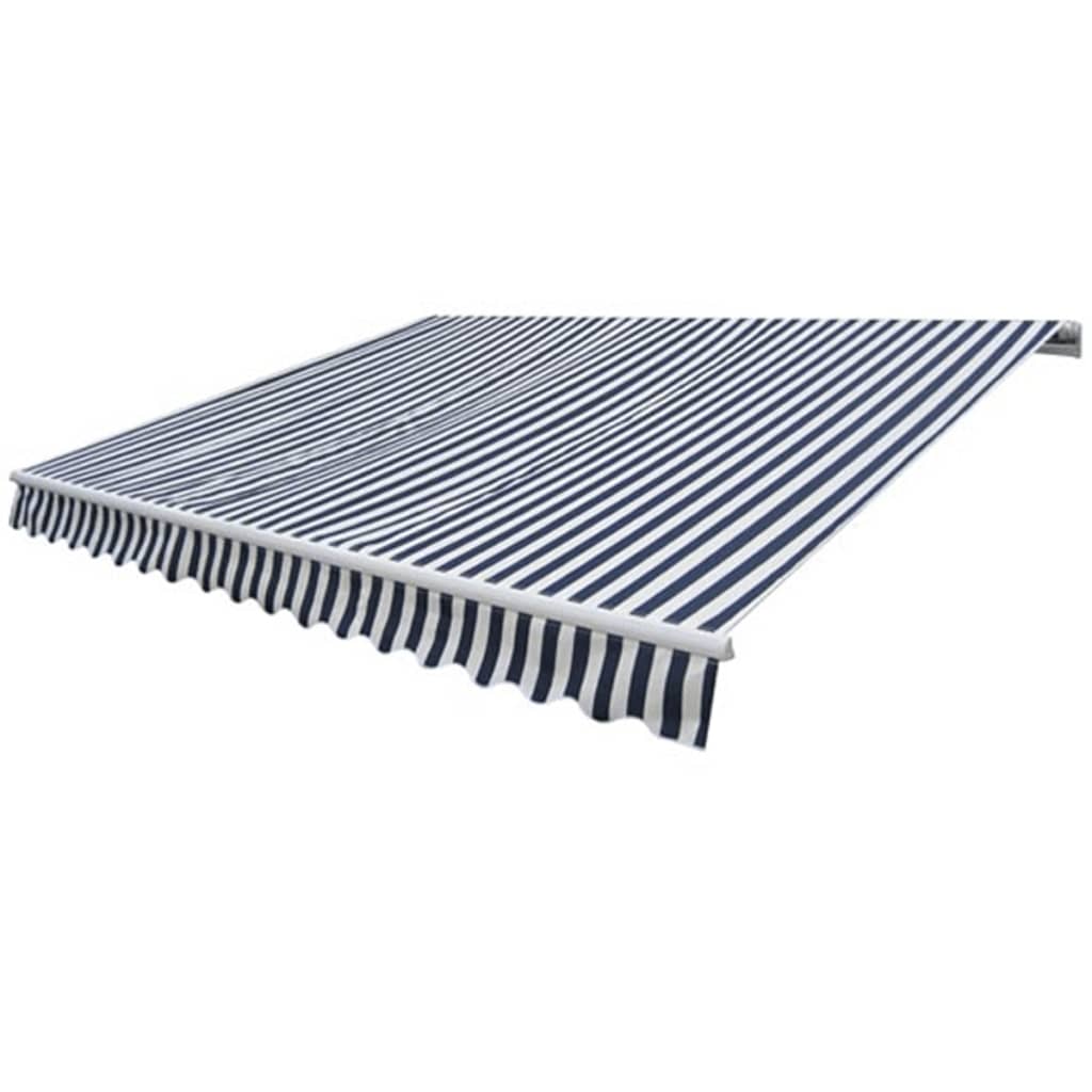 Vidaxl luifel handmatig uittrekbaar 300 cm blauw wit