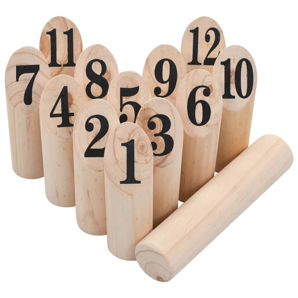 Vidaxl nummer kubb spelset hout