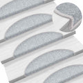 Vidaxl trapmatten 15 st 56x17x3 cm lichtgrijs halfrond