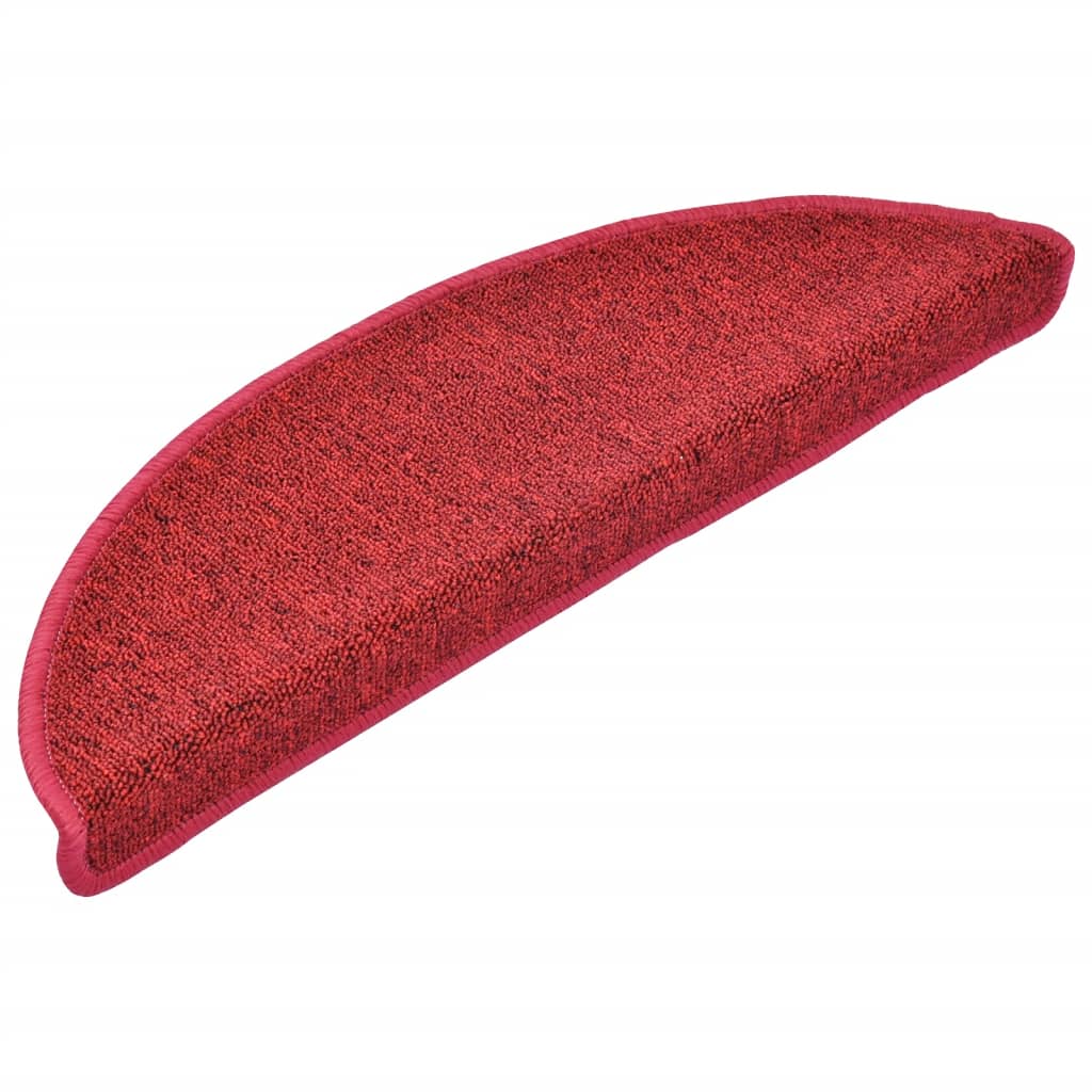 VidaXL 15 Treppenmatten 56x17x3 cm bordeauxrot