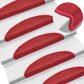 VidaXL 15 Treppenmatten 56x17x3 cm bordeauxrot