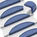 VidaXL 15 Treppenmatten 56x17x3 cm blau