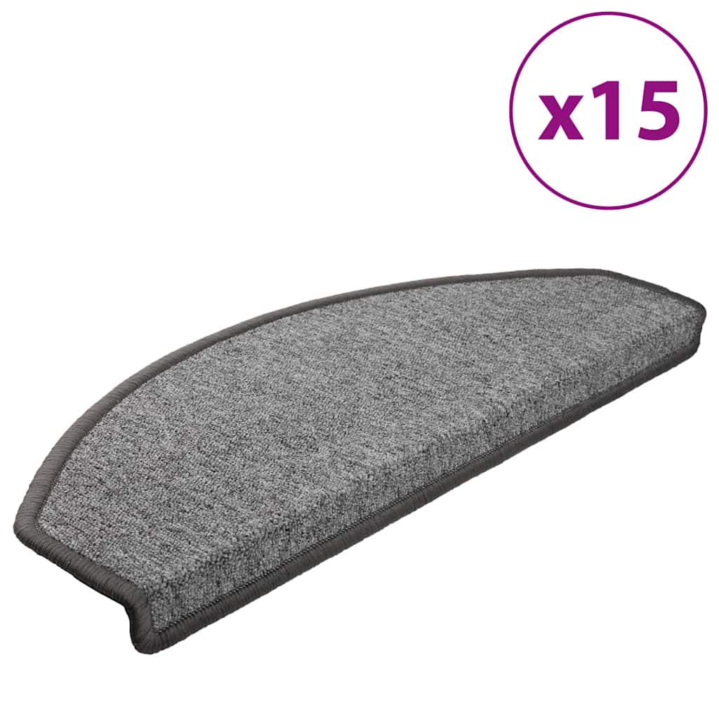 VidaXL 15 Treppenmatten 65x24x4 cm dunkelgrau