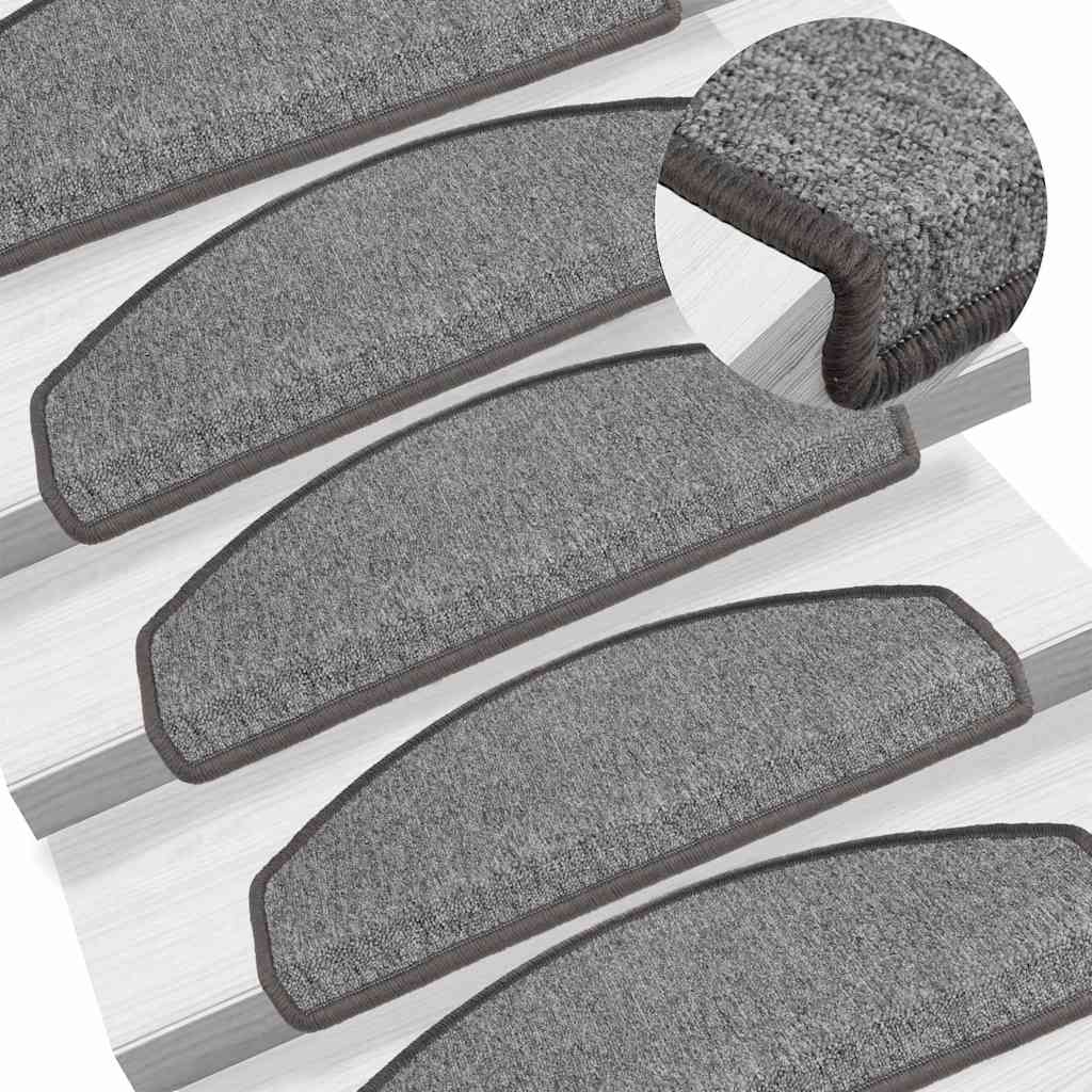 VidaXL 15 Treppenmatten 65x24x4 cm dunkelgrau