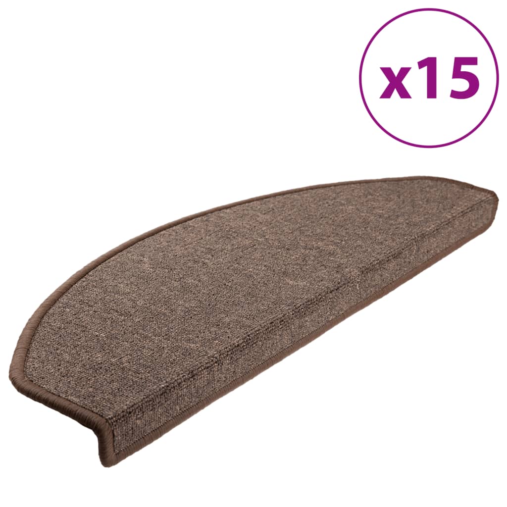VidaXL 15 Treppenmatten 65x24x4 cm kaffeebraun