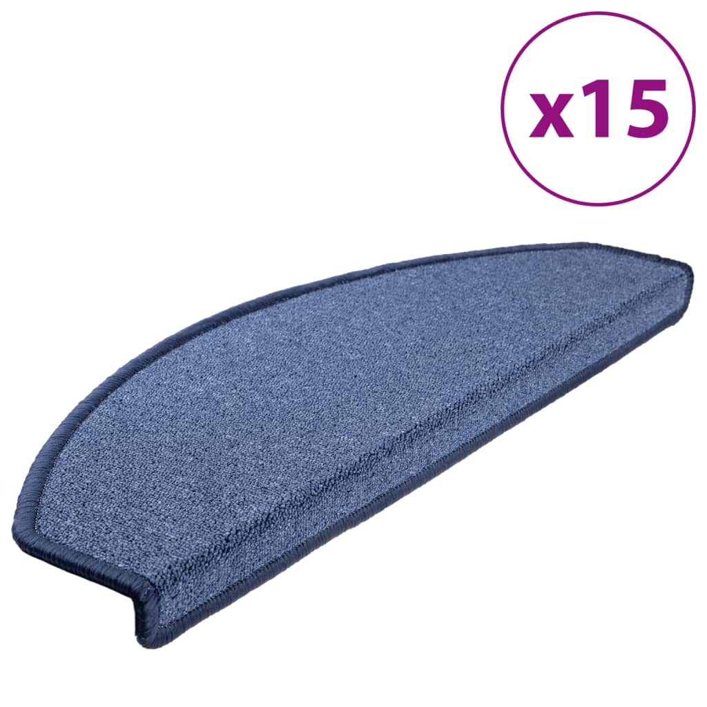 VidaXL 15 Treppenmatten 65x24x4 cm blau