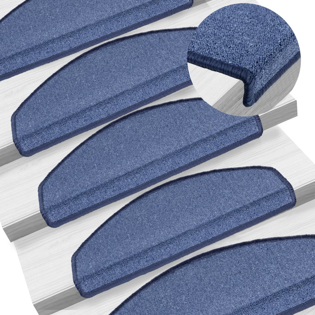 VidaXL 15 Treppenmatten 65x24x4 cm blau