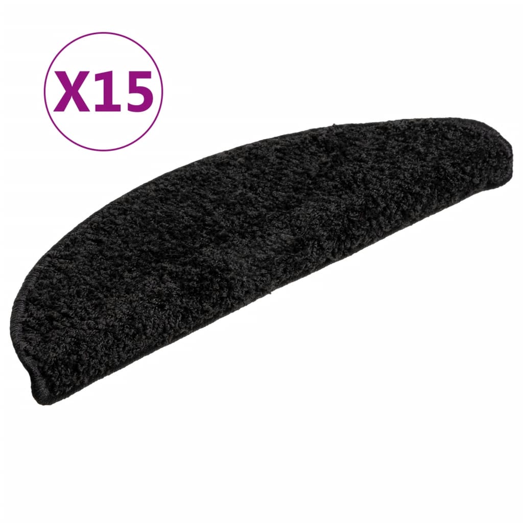 Vidaxx -Treppenmatten 15 ST 56x17x3 cm Schwarz