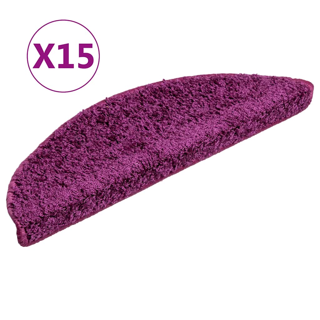 Vidaxx -Treppenmatten 15 ST 56x17x3 cm Violett