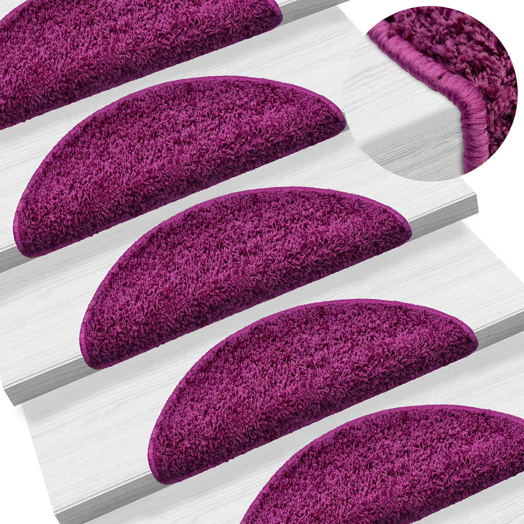 Vidaxl trapmatten 15 st 56x17x3 cm violet halfrond