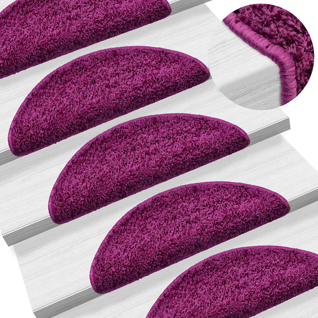 Vidaxx -Treppenmatten 15 ST 56x17x3 cm Violett