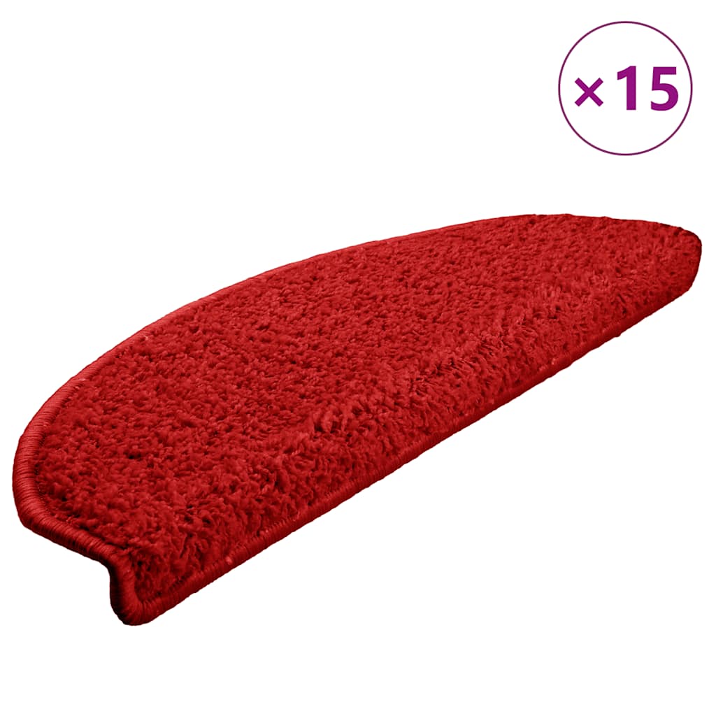 VidaXL -Treppenmatten 15 ST 65x21x4 cm Rot