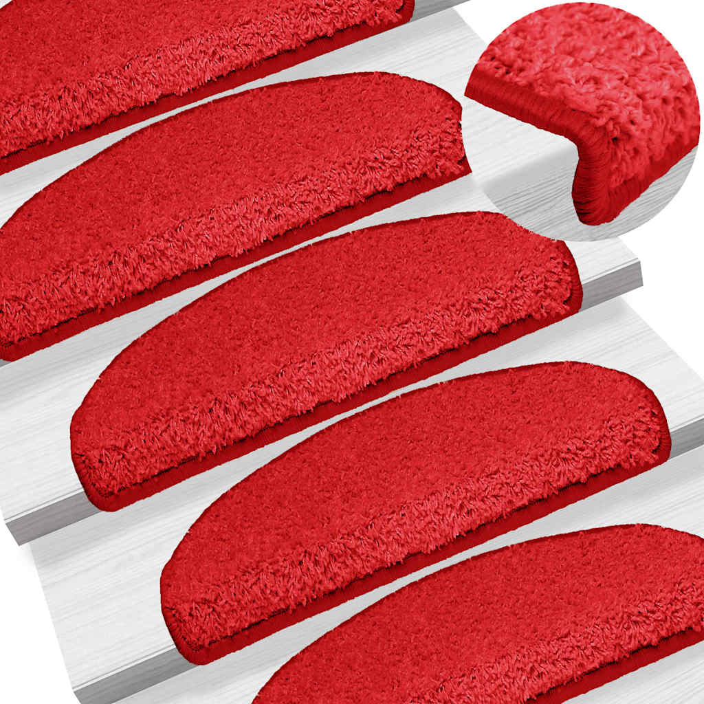 VidaXL -Treppenmatten 15 ST 65x21x4 cm Rot