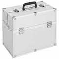 VidaXL Kosmetikkoffer 38x23x34 cm Aluminium Silberfarben
