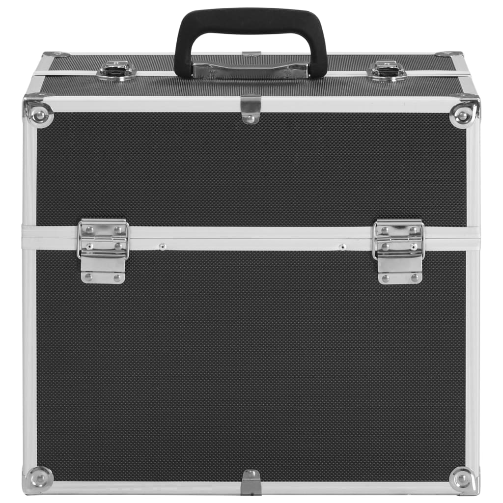 VidaXL Kosmetikkoffer 38x23x34 cm Aluminium Schwarz