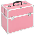 VidaXL Kosmetikkoffer 38x23x34 cm Aluminium Rosa