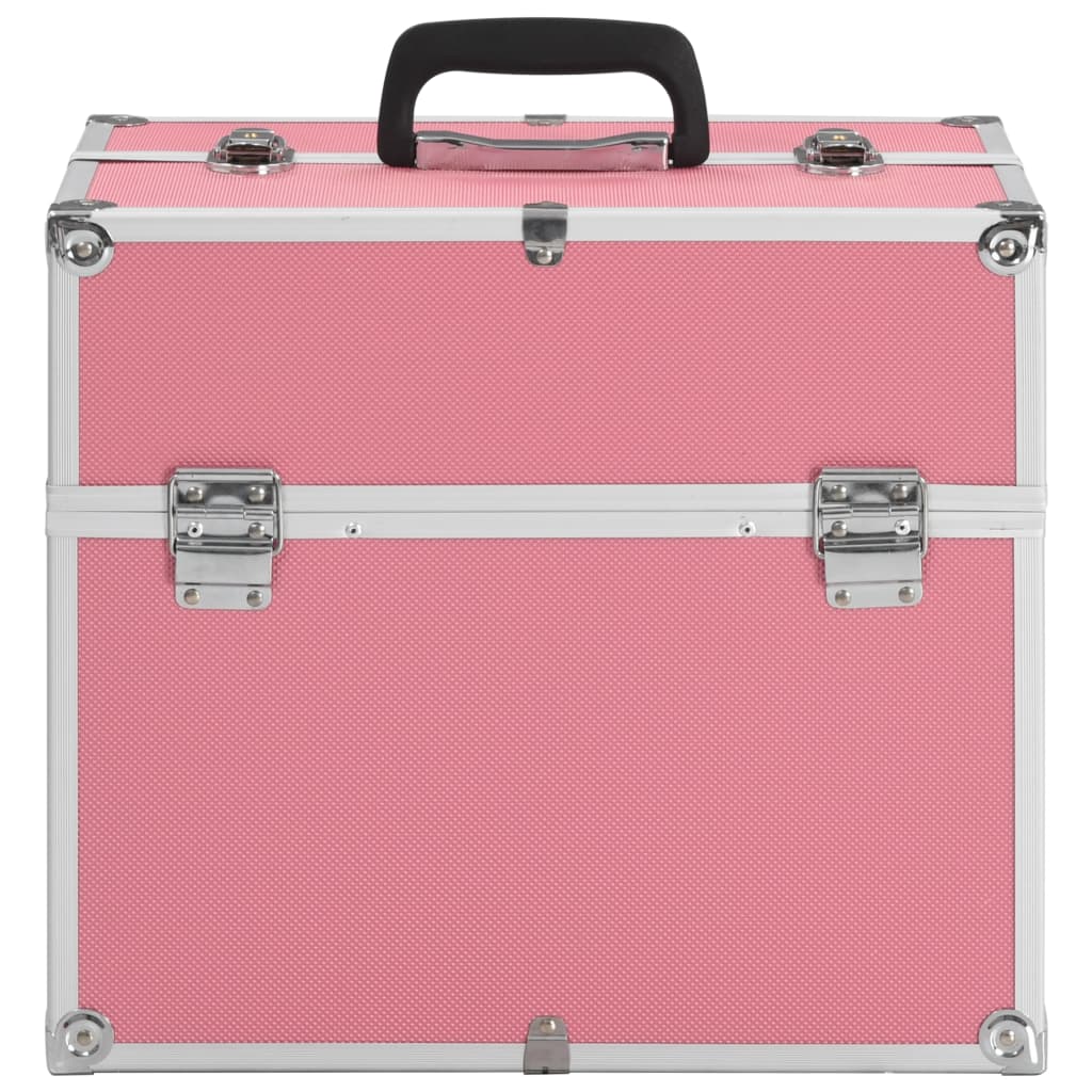 VidaXL Kosmetikkoffer 38x23x34 cm Aluminium Rosa